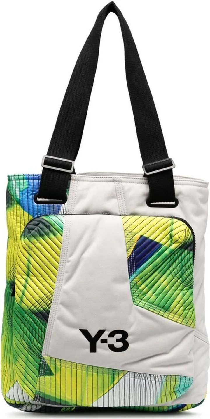 Panelled Abstract-Print Tote Bag