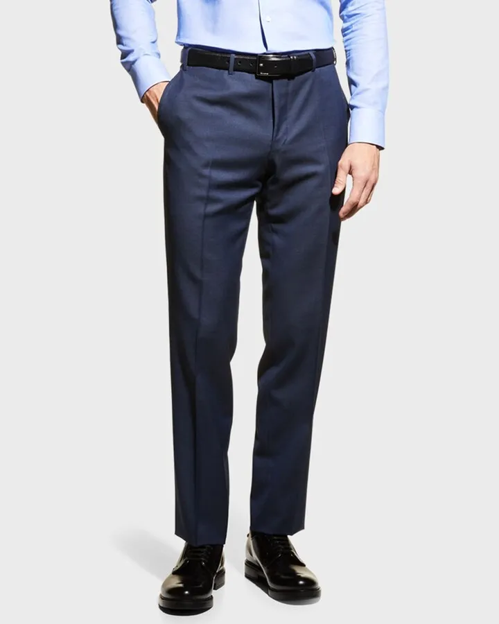 Men's Melange Straight-Leg Trousers