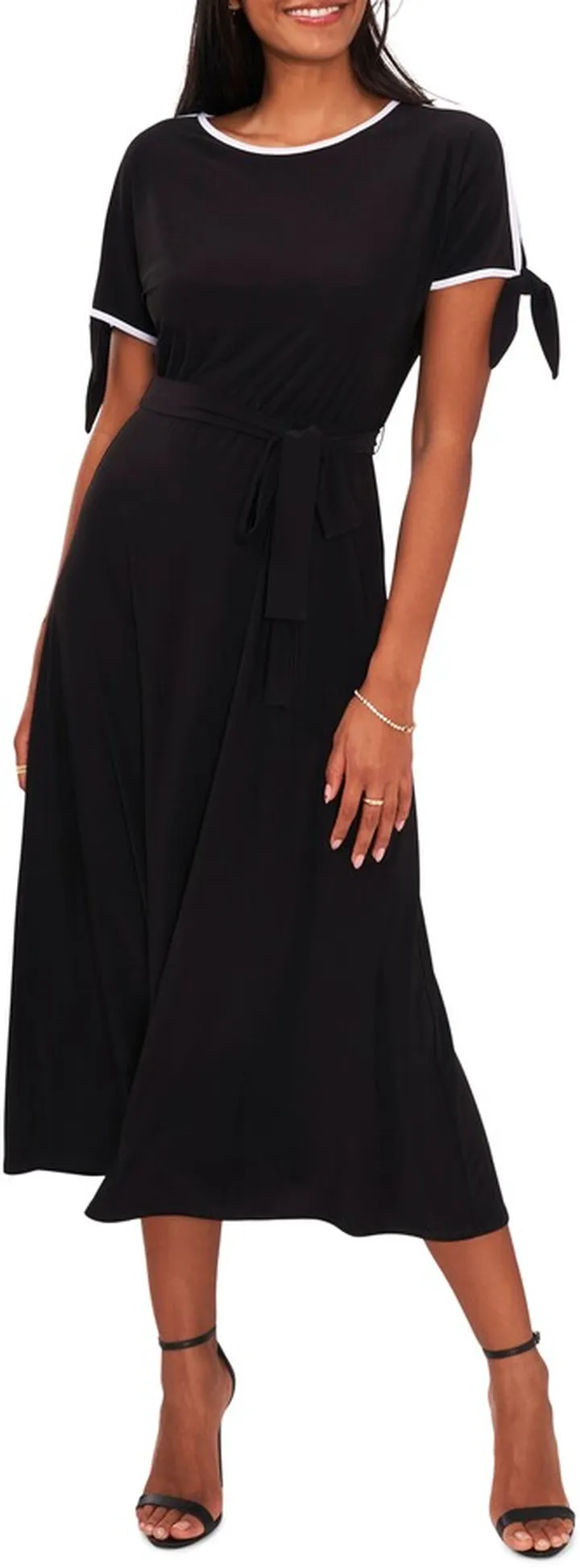 Tie Sleeve Midi Dress