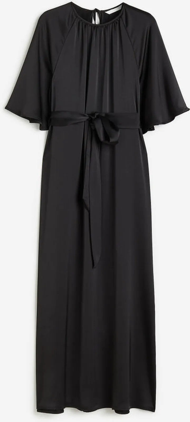 Tie-belt Satin Dress