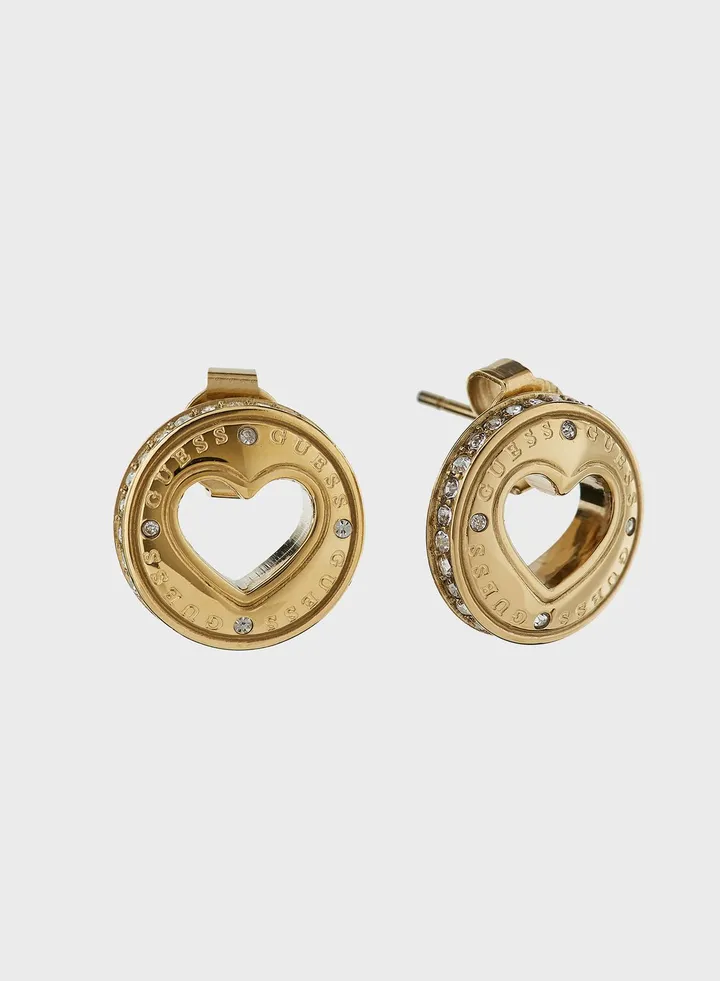 Rolling Heart Stud Earrings