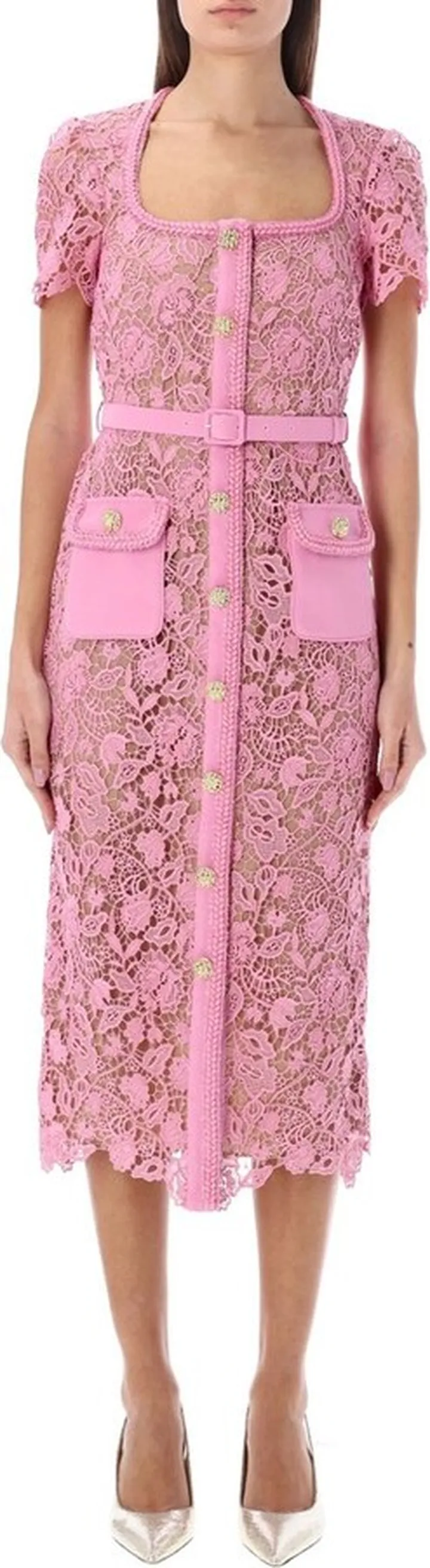 Self-Portrait Guipure Laced Midi Dress