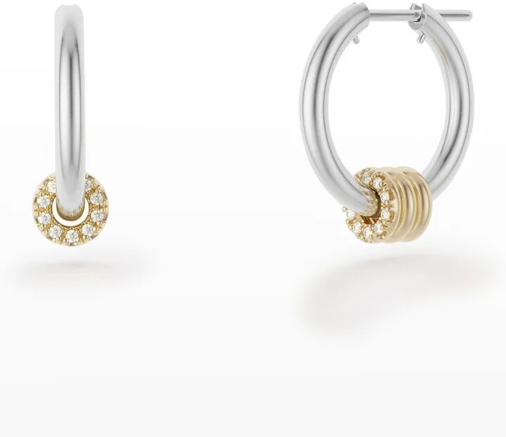 Ara SG Deux Silver & Gold Hoop Earrings with Diamonds
