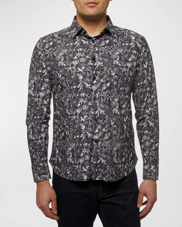 Men's Grey Forest Stretch Sport Shirt