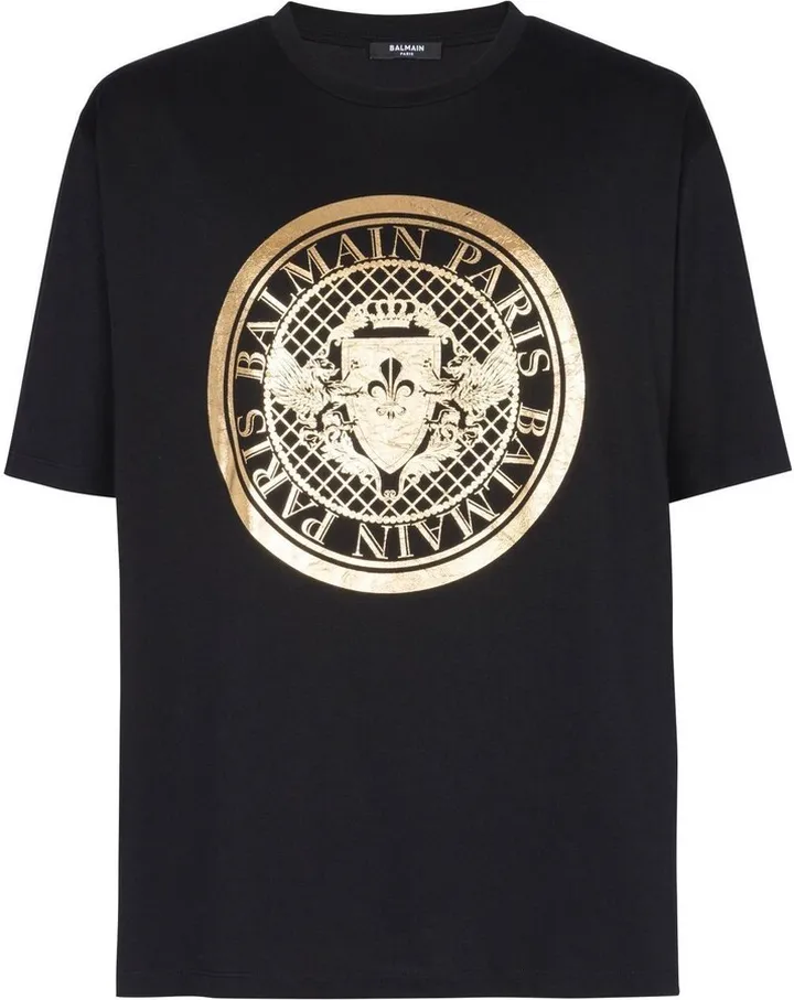 Black Logo Print Cotton T-Shirt