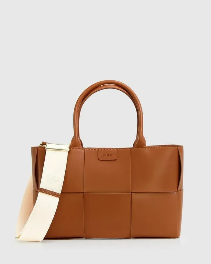 Belle & Bloom Long Way Home Woven Tote - Camel