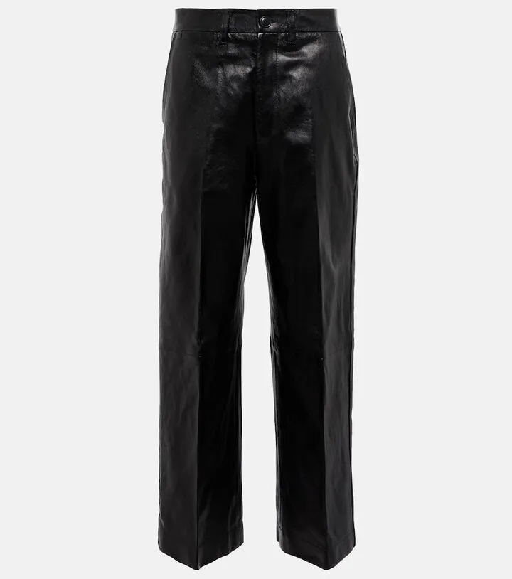 Cropped leather pants