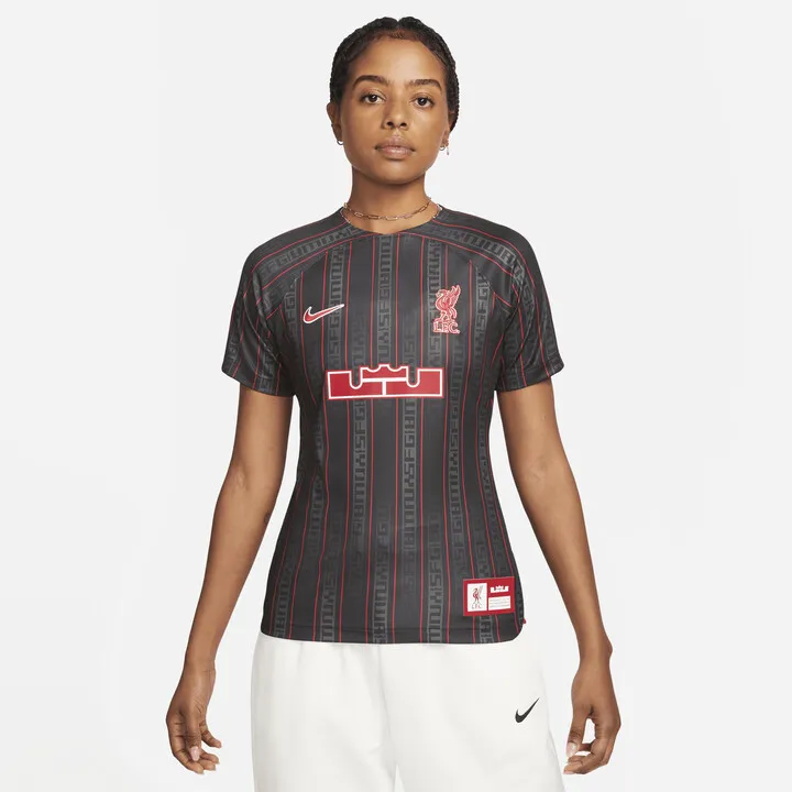 LeBron x Liverpool FC Nike Women's Dri-FIT Stadium Soccer Jersey in Grey