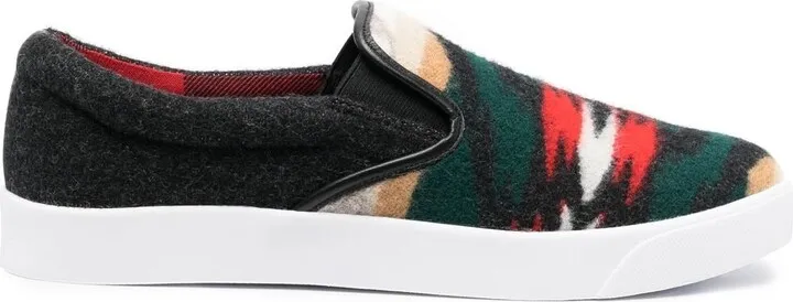 Abstract-Pattern Wool Sneakers