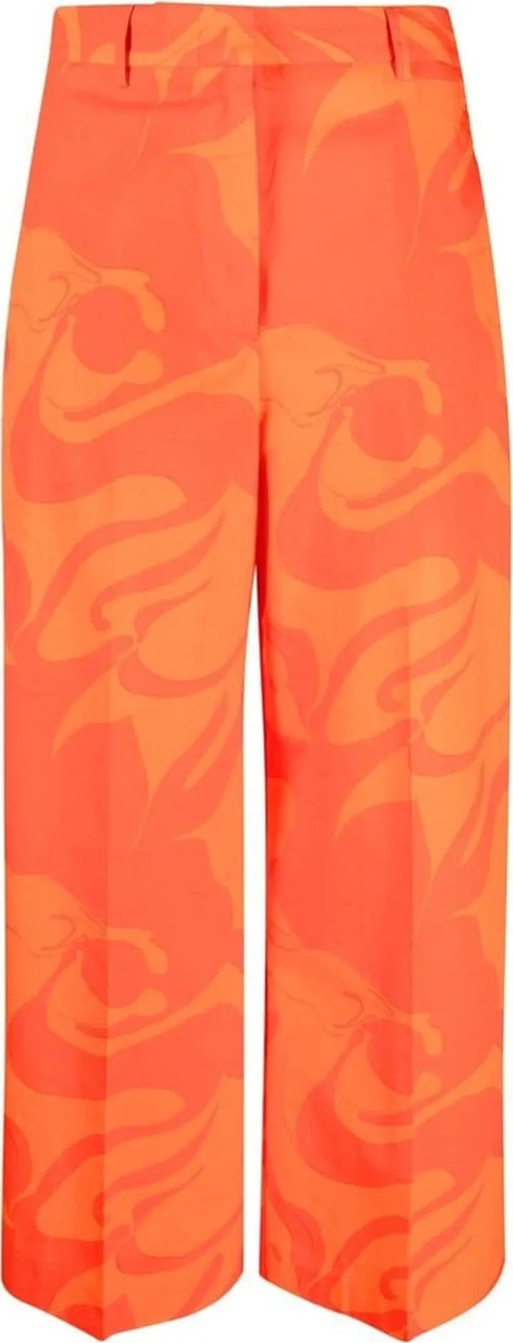 Abstract-Print Cropped Trousers