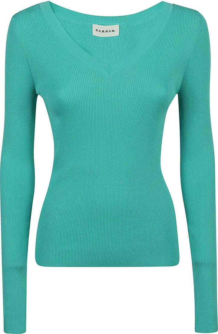 Ribbed V-neck Jumper