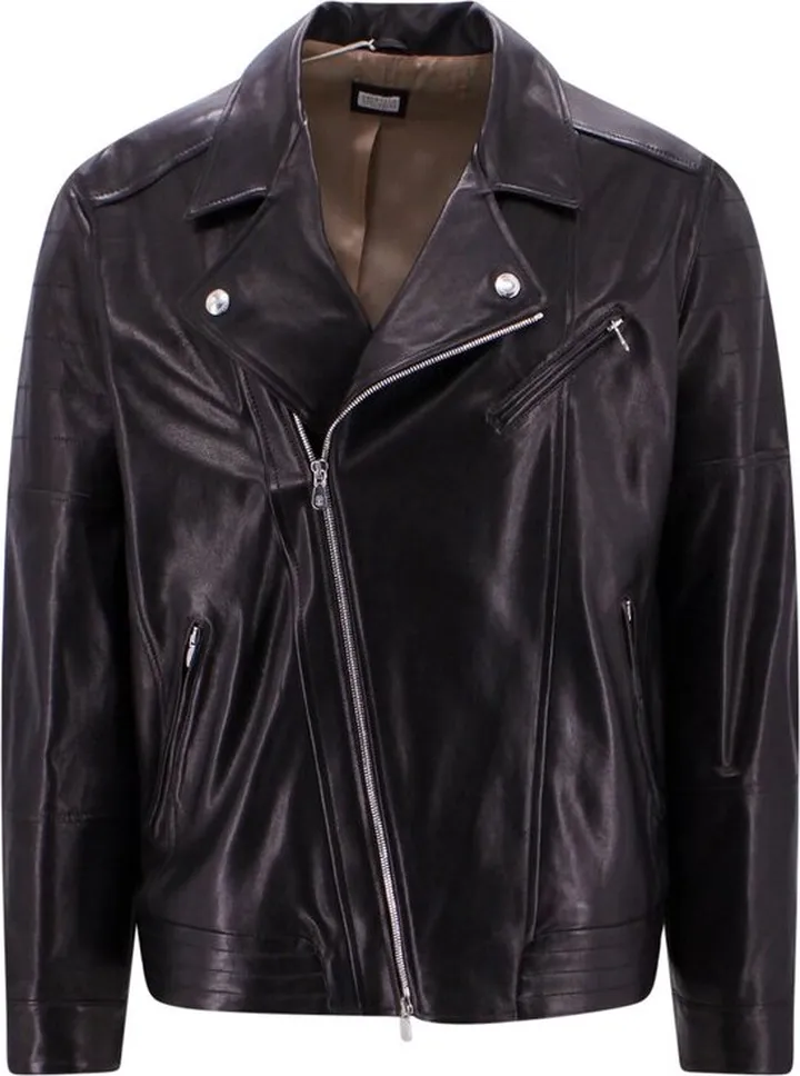 Brunello Cucinelli Leather Biker Jacket