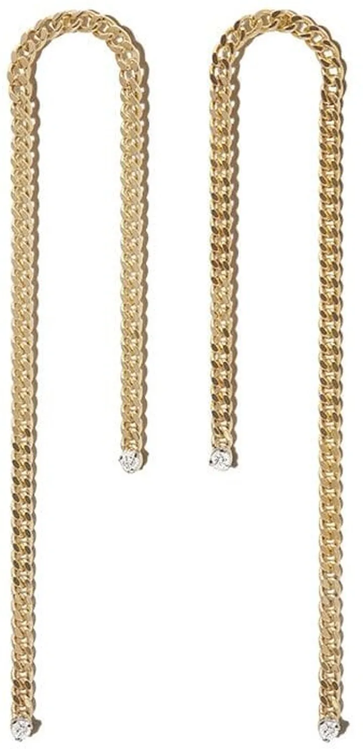 18kt yellow gold Unchain My Art diamond drop earrings