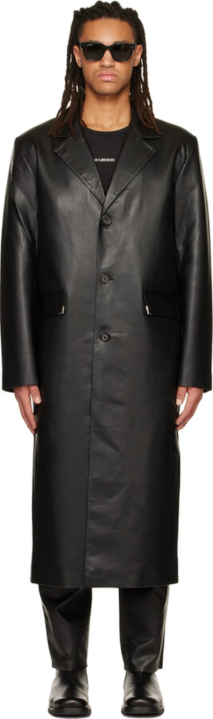 Han Kjobenhavn Black Slim Faux-Leather Jacket