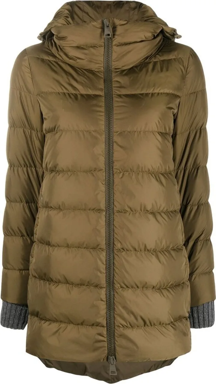 Hooded Feather-Down Coat