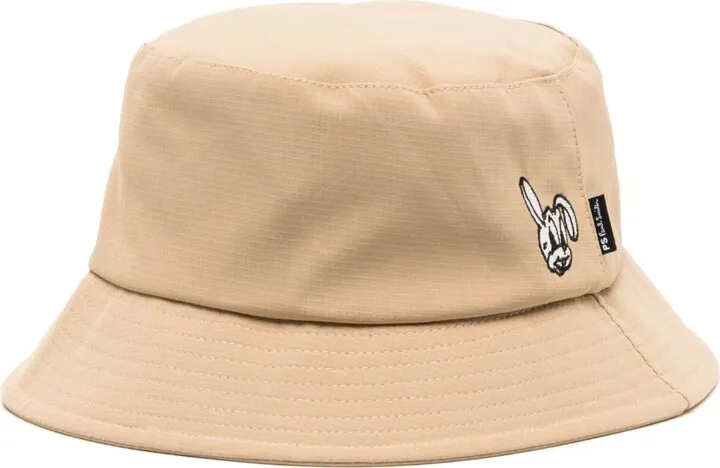 Embroidered-Motif Cotton Bucket Hat