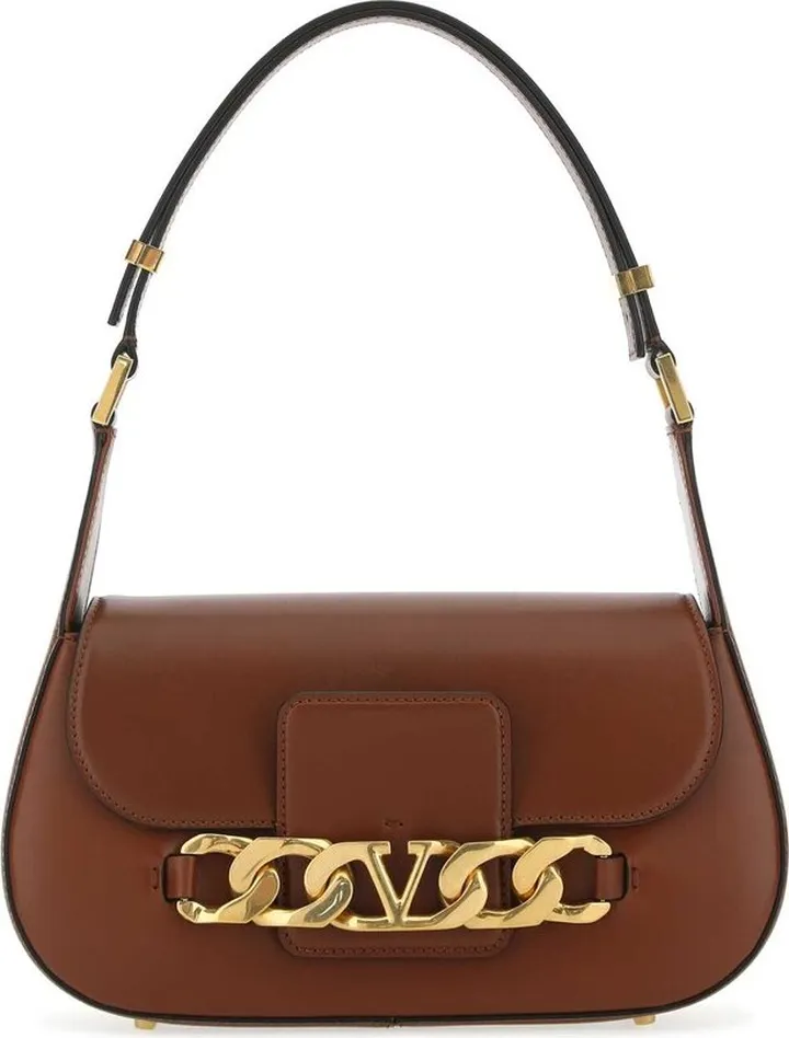 Valentino VLogo Plaque Chain-Link Shoulder Bag