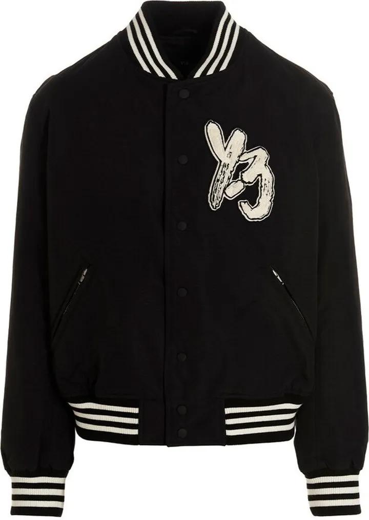 Y-3 Logo Patch Snapped Bomber Jacket