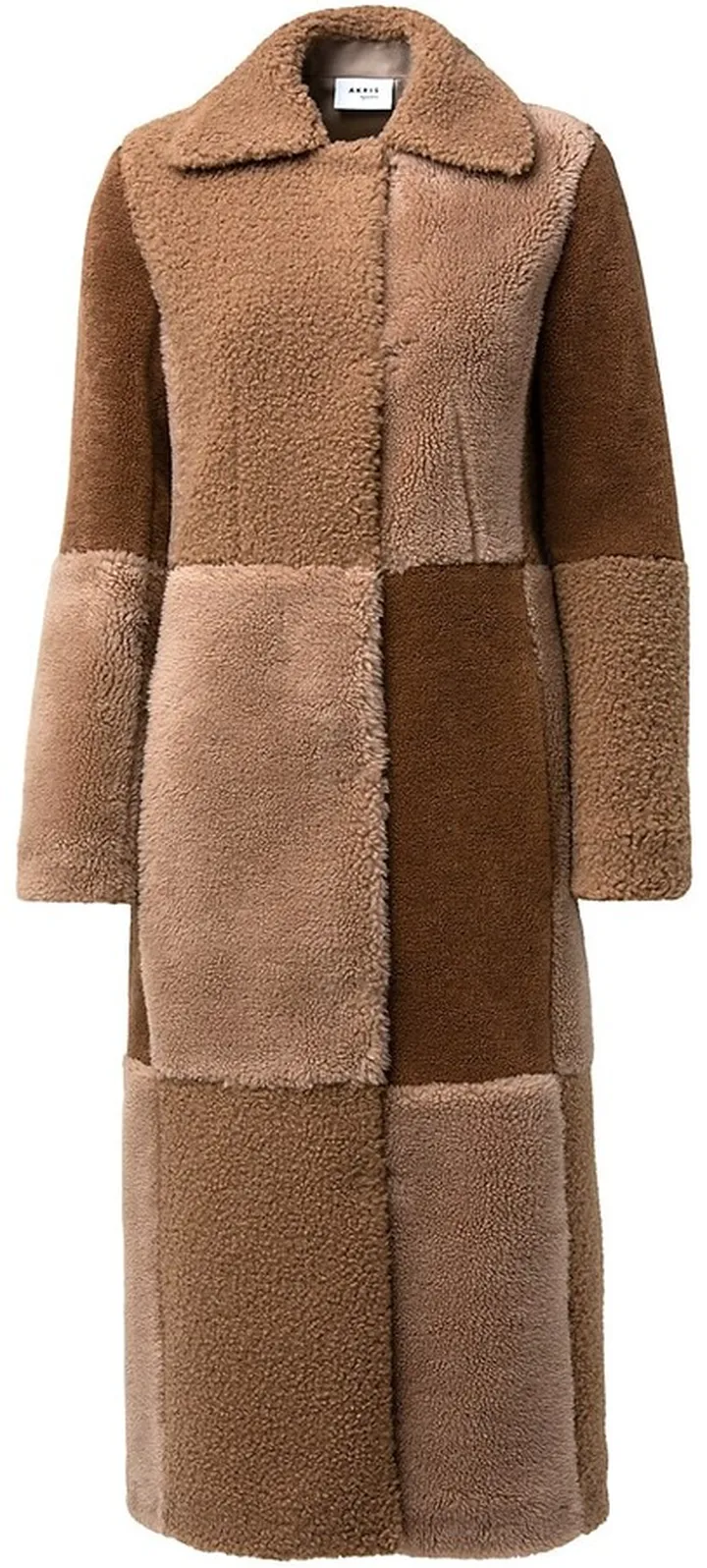Wool Faux Fur Patchwork Mantel Coat
