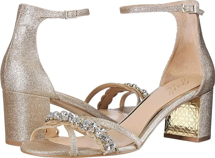 Jewel Badgley Mischka Giona (Gold) Women's Shoes