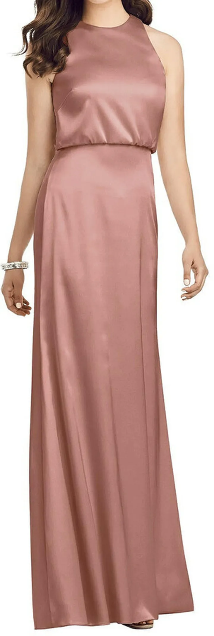 Sleeveless Blouson Bodice Trumpet Gown
