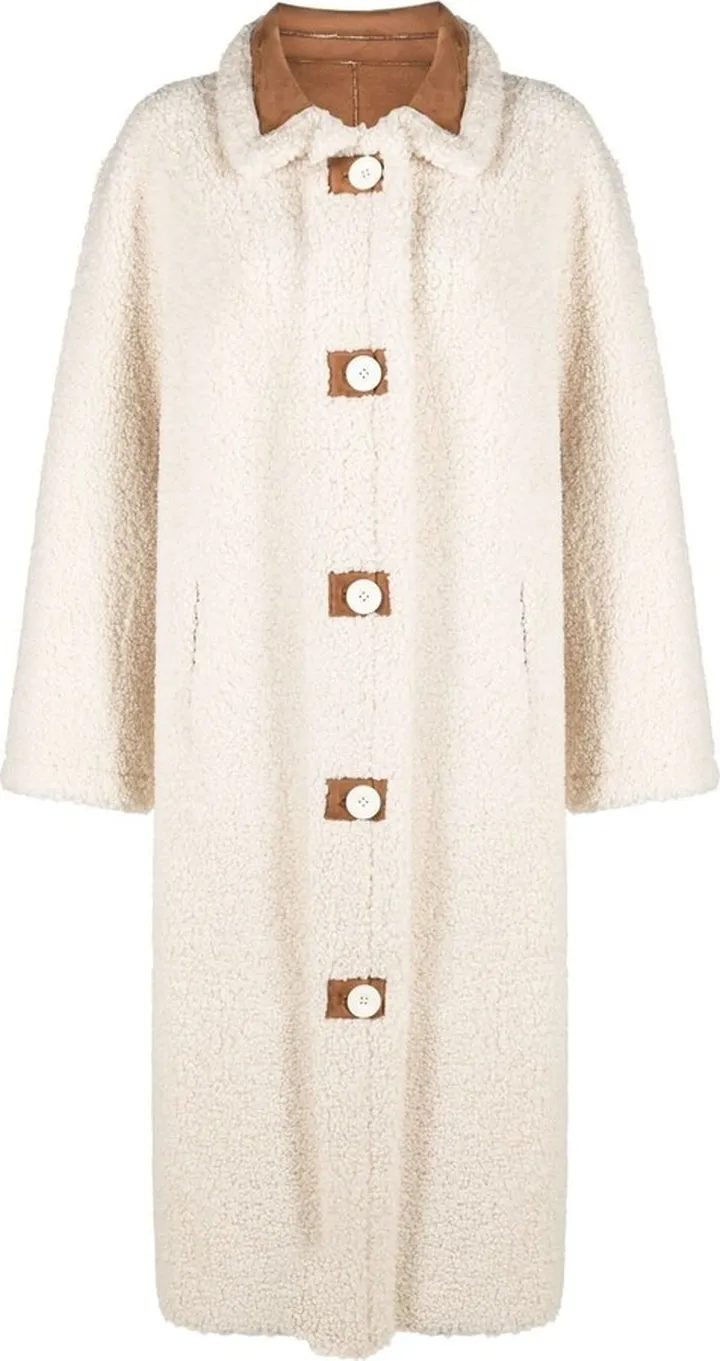 Button-Up Faux-Fur Coat
