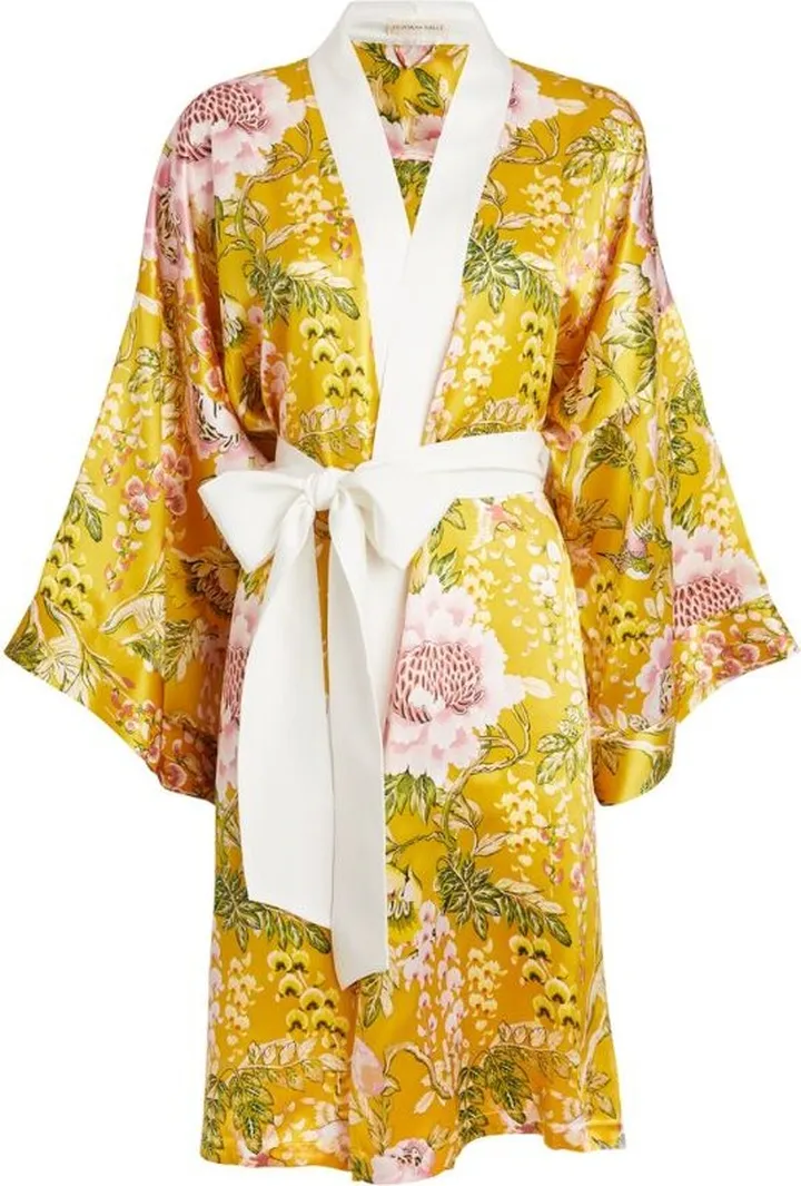 Olivia Von Halle Silk Short Mimi Robe