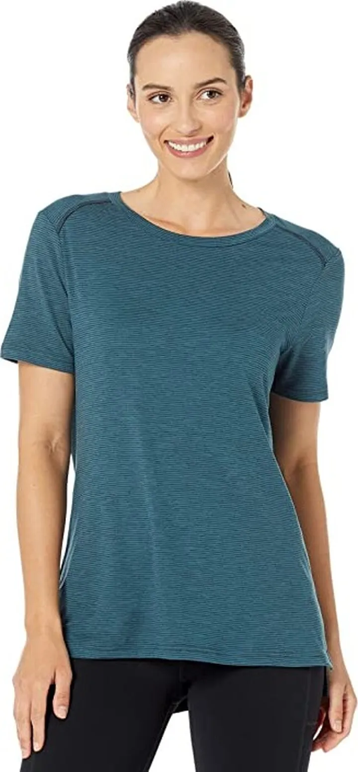 SKECHERS Godri Stride Tee (Teal) Women's Clothing