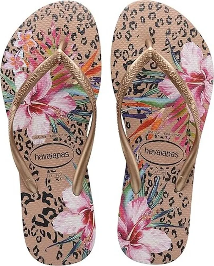 Havaianas Slim Animal Floral Flip Flop Sandal (Crocus Rose) Women's Sandals