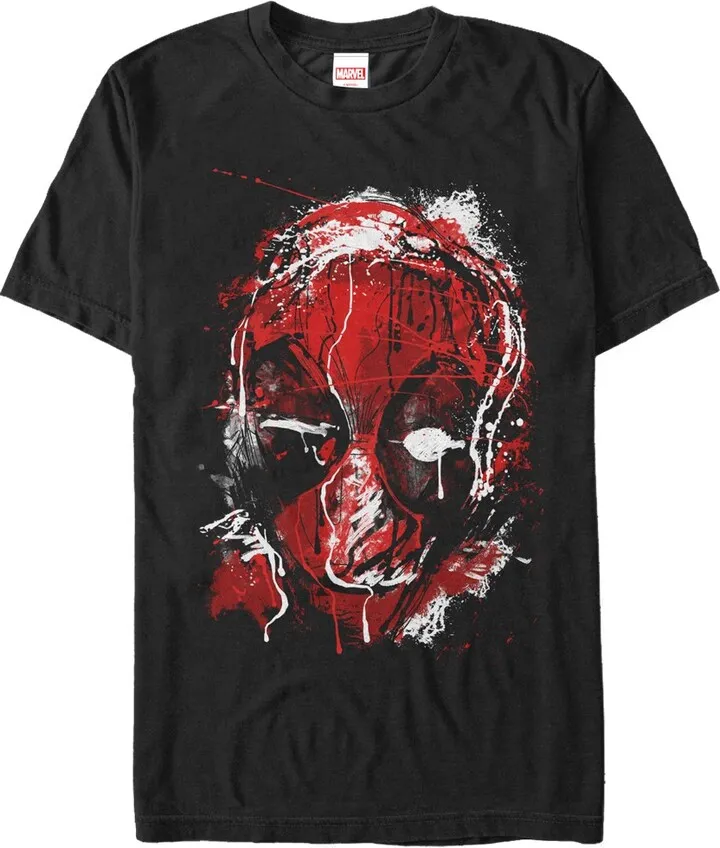 Men's Marvel Deadpool Drip Art T-Shirt - Black - Small