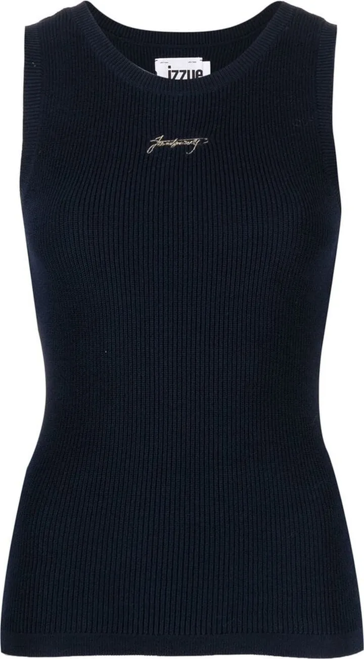 Embroidered-Logo Ribbed-Knit Top