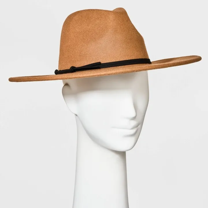 Women's Wide Brim Felt Fedora Hat - Universal Thread™ Caramel Brown
