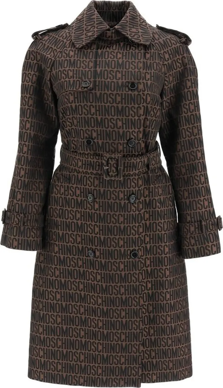 Moschino All-Over Logo Trench Coat