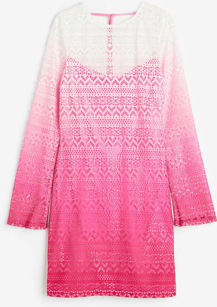 Hole-patterned Jersey Dress
