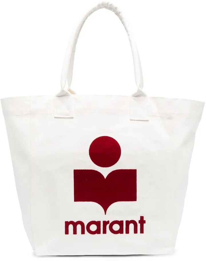 Flocked-Logo Cotton Tote Bag