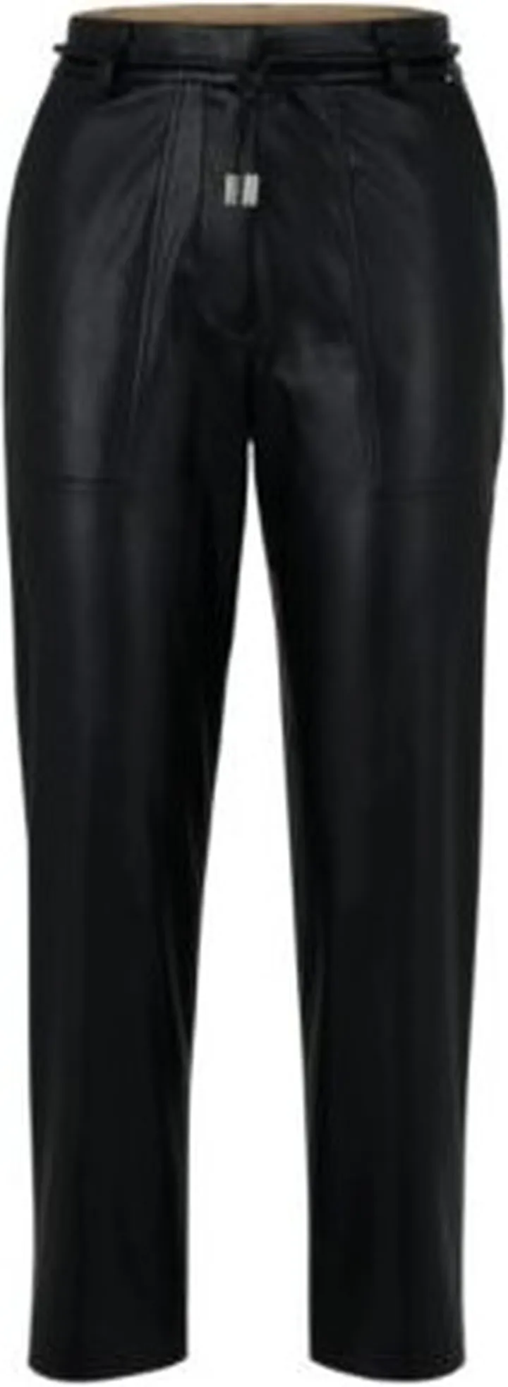 Tapered-fit cropped trousers in faux leather