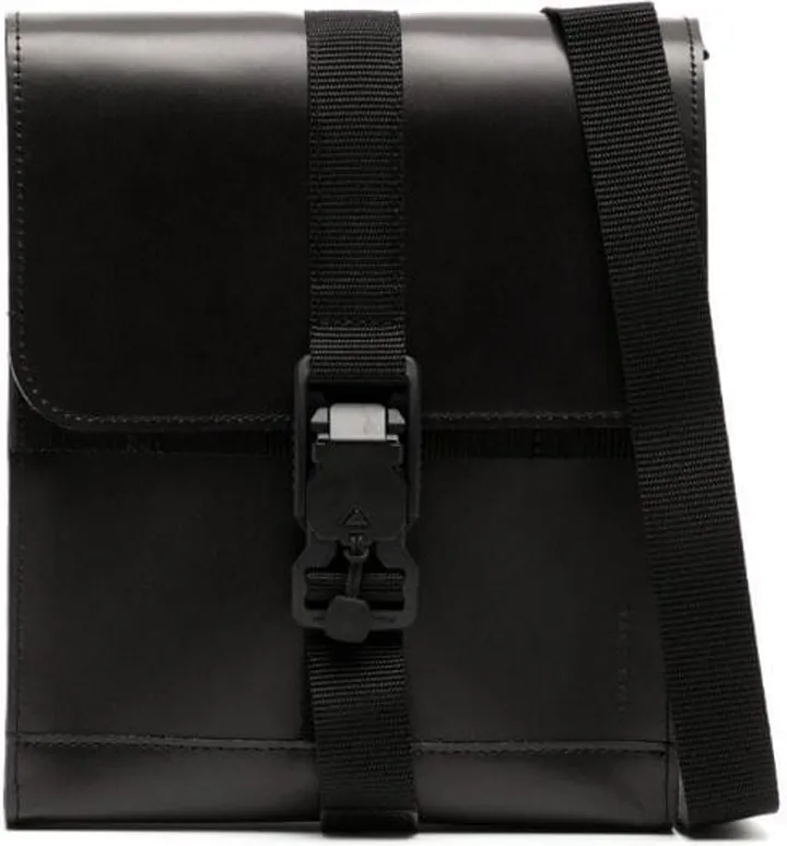 Embossed-Logo Leather Shoulder Bag