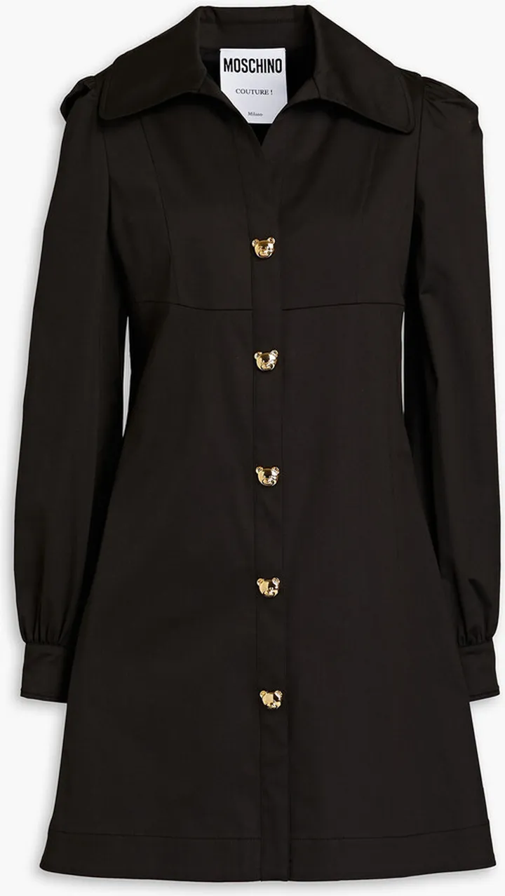 Gathered poplin mini dress