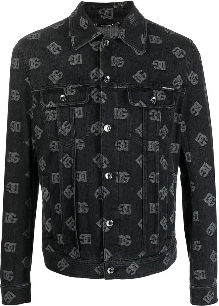 Jacquard-Logo Denim Jacket