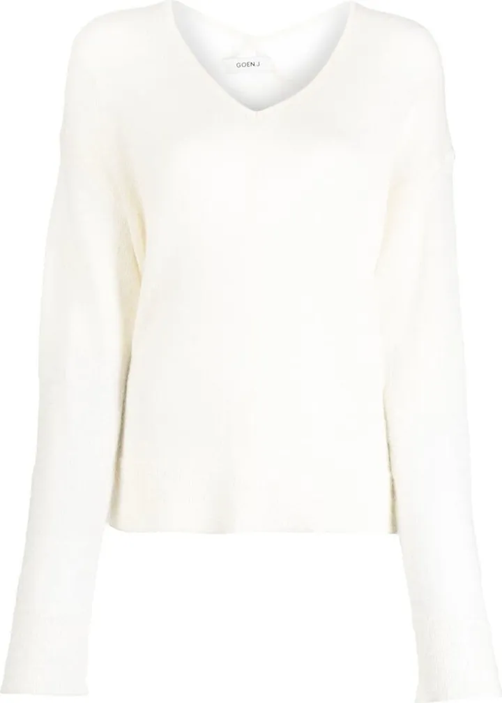 V-neck knitted sweater