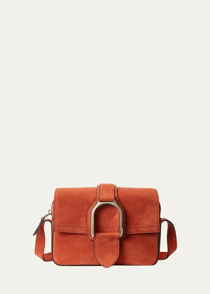Welington Buckle Suede Crossbody Bag