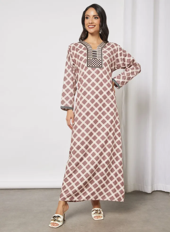 Printed Cotton Jalabiya
