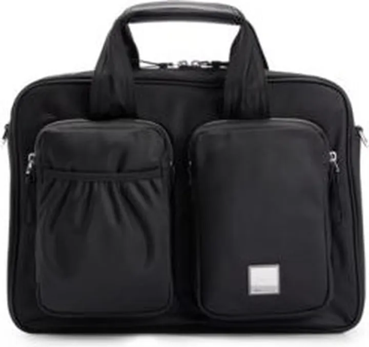 Document case with logo plate