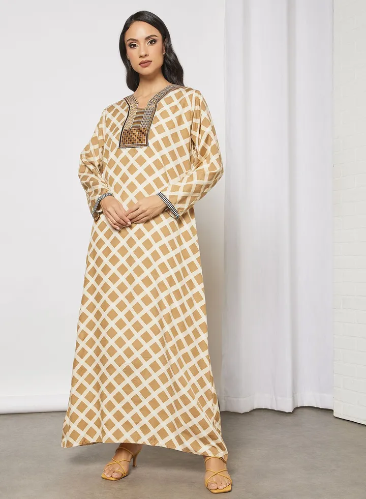 Printed Cotton Jalabiya