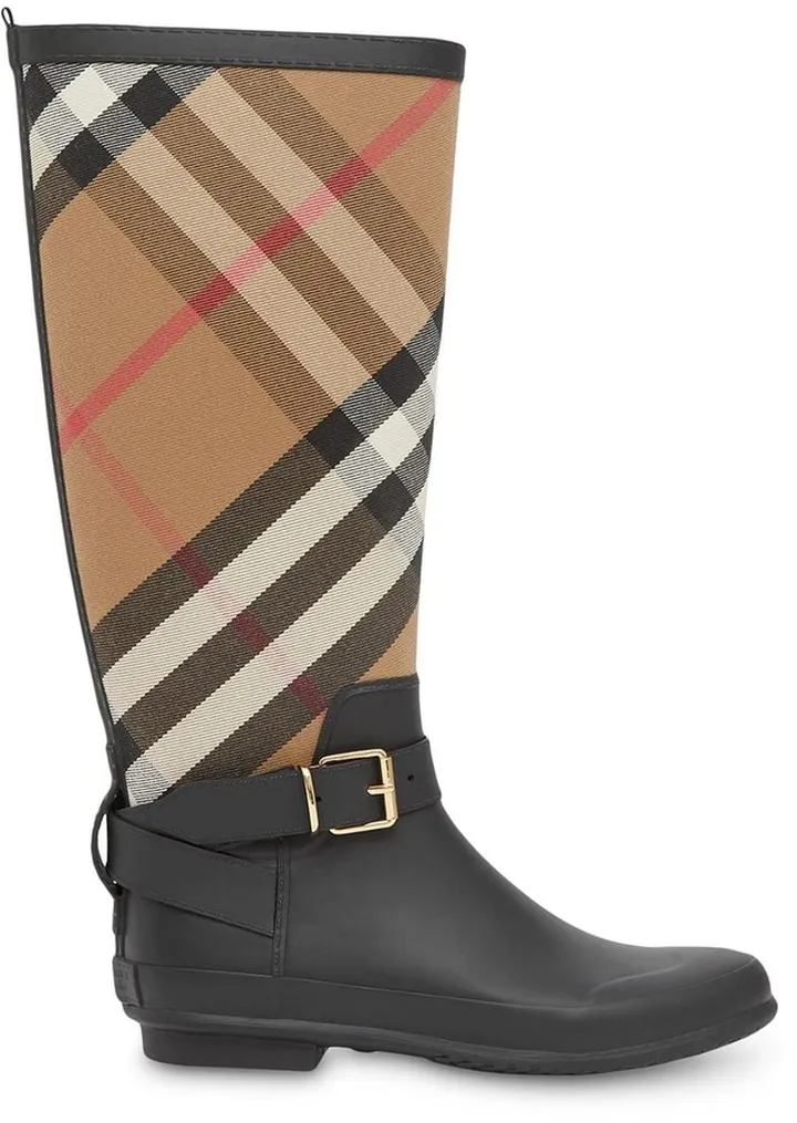 House Check rubber rain boots