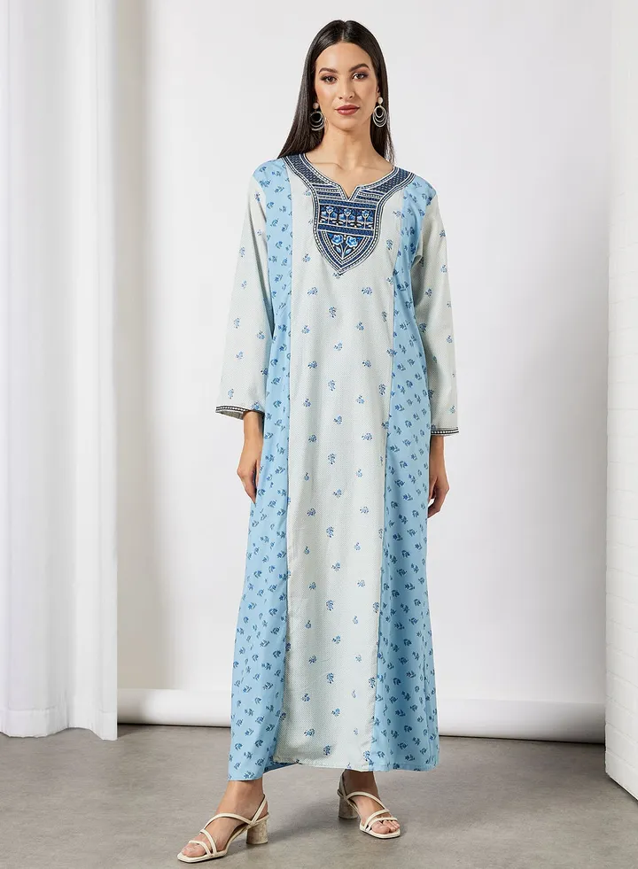 Printed Jalabiya In Cotton