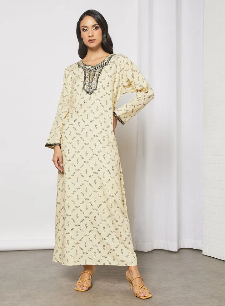 Printed Cotton Jalabiya