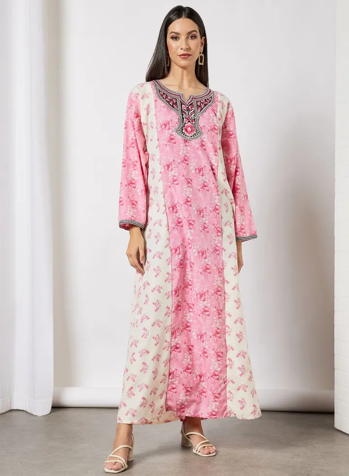 Printed Jalabiya In Cotton