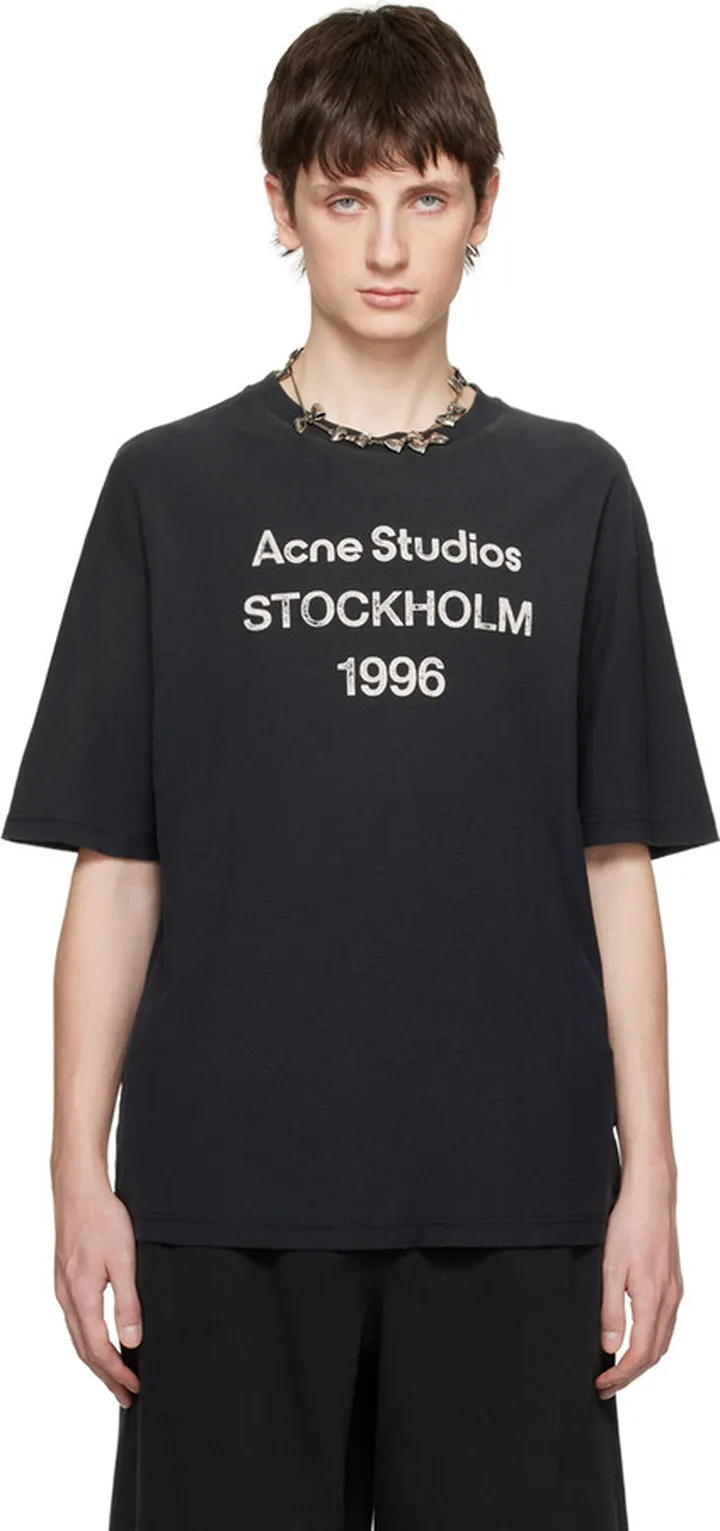 Acne Studios Black Distressed T-Shirt
