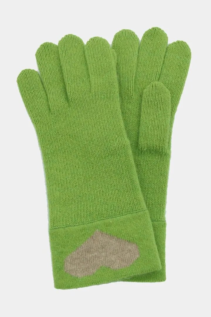 Colorblocked Heart Design Gloves